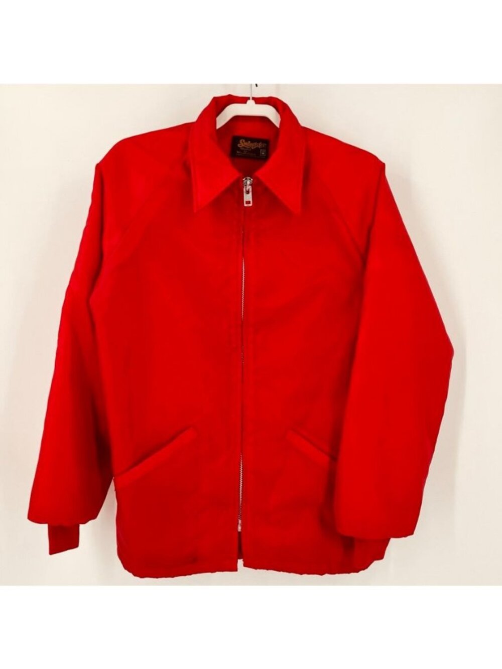 Swingster World Of Wearables Jacket Size M Red YKK Zip Close Pockets Vintage 80s